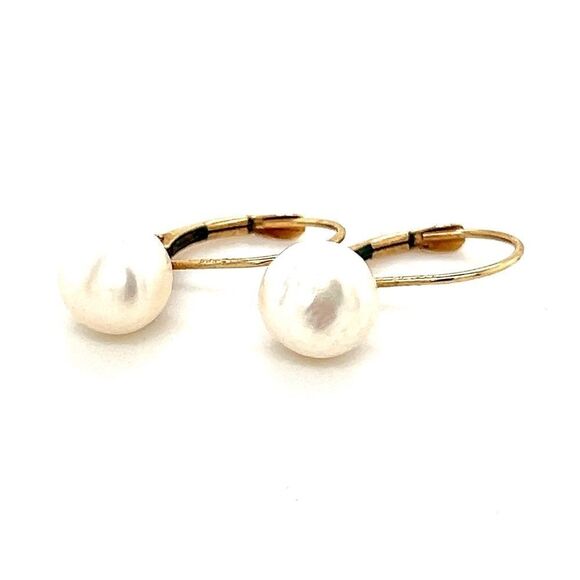 14k Gold Pearl Earrings - Picture 7 of 9